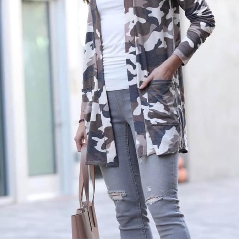 Ash Camo Cardigan